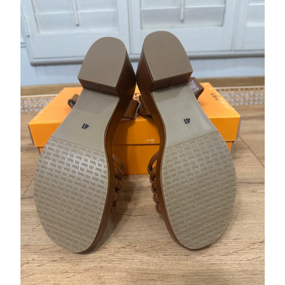 Miz Mooz NYC Graciela Heel Sandal Brandy Leather Sz 9.5/10 US 41 EU NIB Vacation - Picture 11 of 14